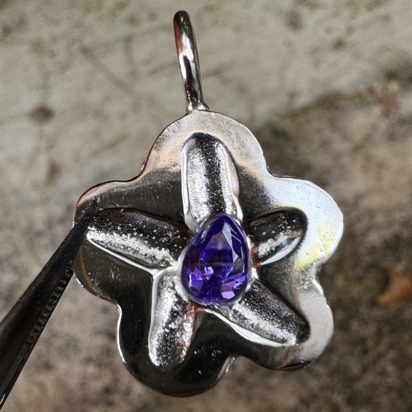 purple flower pendant (made to order)