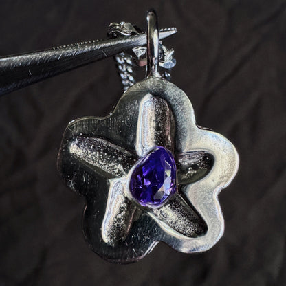 purple flower pendant (made to order)