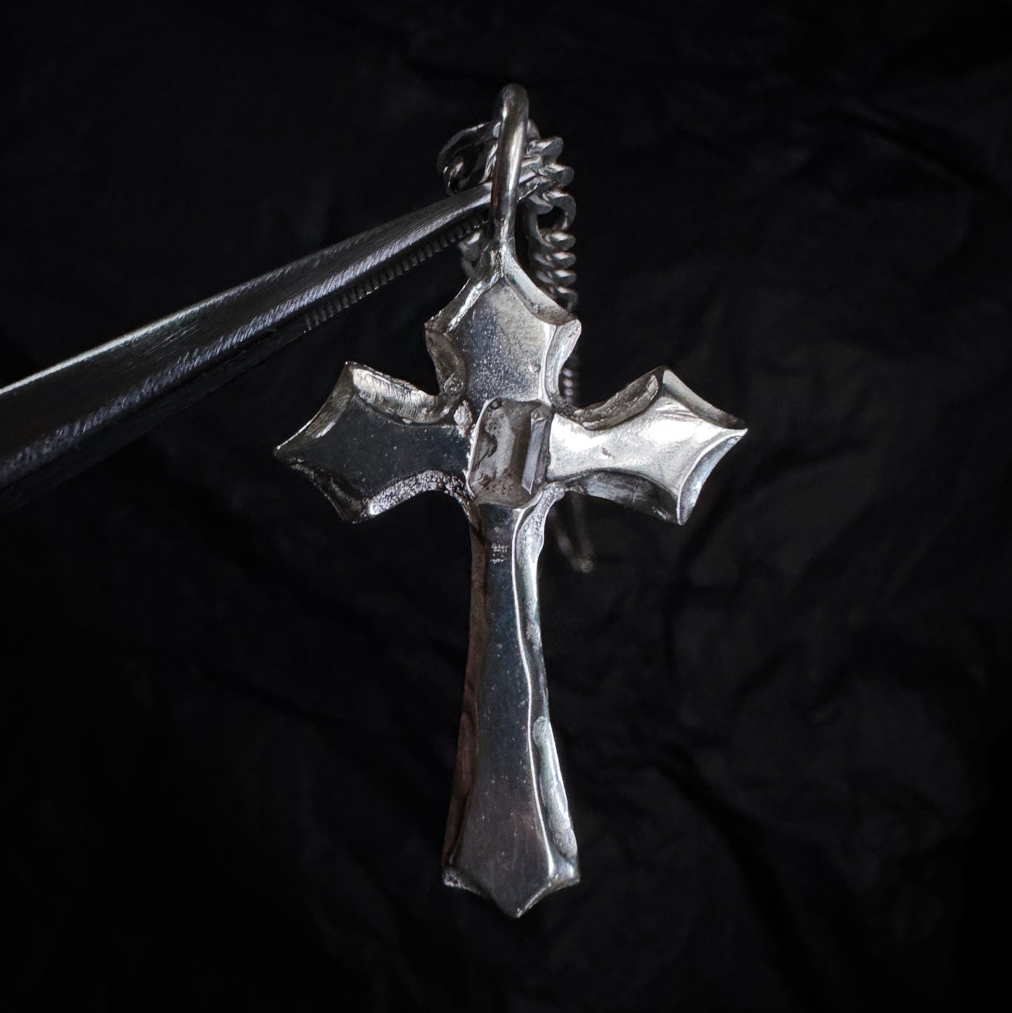 melted cross pendant (made to order)