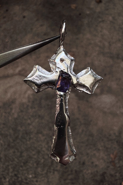melted cross pendant (made to order)