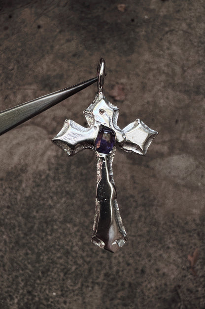 melted cross pendant (made to order)