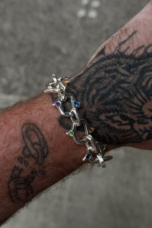 ready to ship / spiked chain bracelet