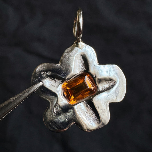 orange flower pendant (made to order)