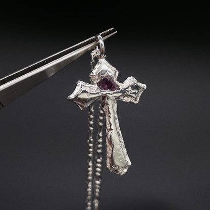 melted cross pendant (made to order)